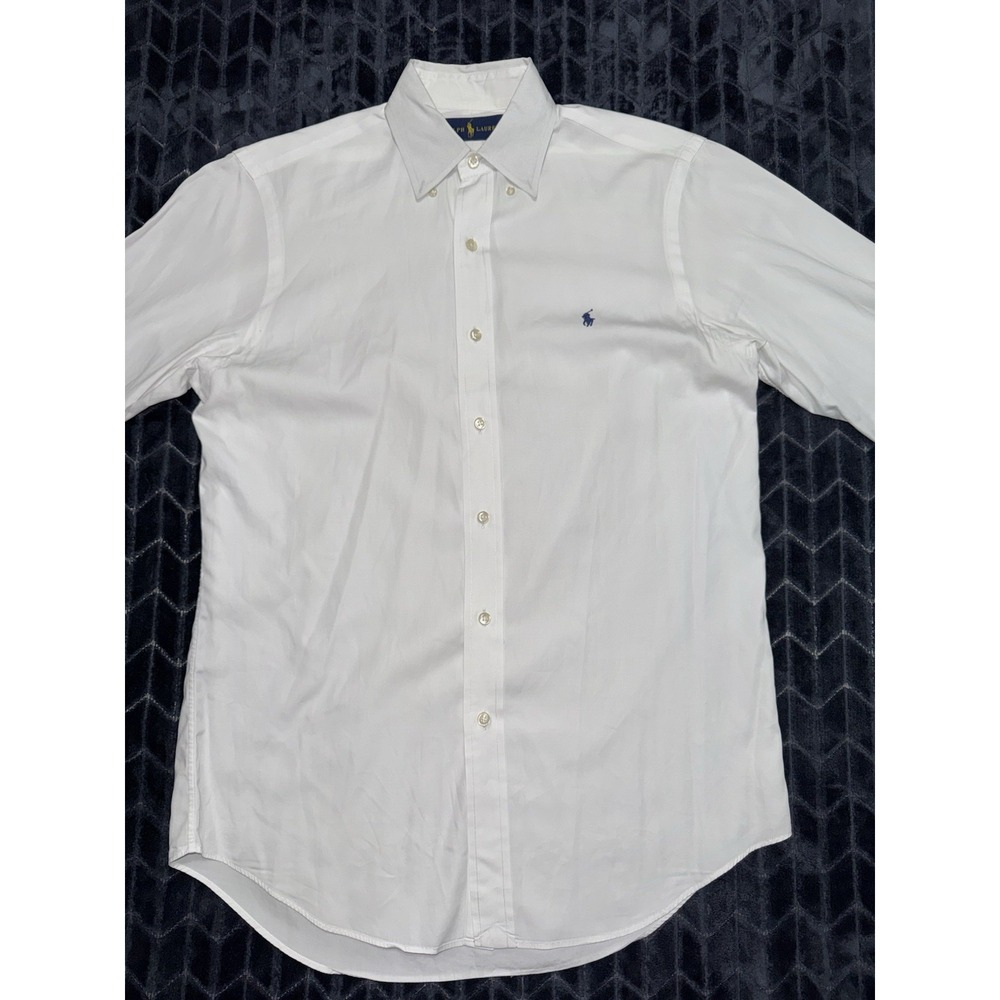 Polo Ralph Lauren Men's Button Down Poplin Shirt White Size Small - Picture 2 of 8
